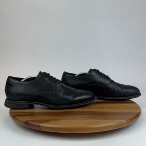 Mens Cole Haan Holland Grand Plain‎ Toe Black Leather Dress Oxfords Size 10 Wide
